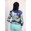 Kép 5/6 -  Kék absztrakt mintás cashmere pulóver