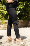 Kép 1/5 - Lafei Nier rövidített cső szárú fekete női farmer nadrág