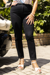 Kép 4/5 - Lafei Nier rövidített cső szárú fekete női farmer nadrág