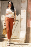 Kép 6/9 - Lafei Nier rozsda színű női cső farmer nadrág