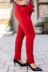 Kép 8/12 - Lafei Nier - vékony Rayon piros színű női nadrág