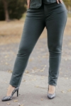 Kép 1/8 - Lafei Nier - Rayon mohazöld női nadrág