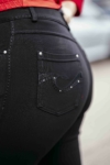 Kép 7/10 - Lafei Nier - Rayon hímzett zsebű fekete nadrág