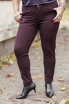 Kép 1/7 - Lafei Nier - Rayon borvörös strasszos női nadrág