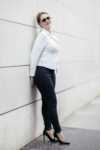 Kép 3/10 - Lafei Nier - Rayon apró csipkés sötétkék női nadrág