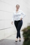 Kép 5/10 - Lafei Nier - Rayon apró csipkés sötétkék női nadrág