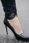 Kép 9/10 - Lafei Nier - Rayon apró csipkés sötétkék női nadrág