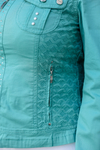 Kép 6/7 - Lafei Nier türkiz színű patentos blézer