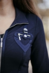 Kép 12/17 - Lafei Nier - Rayon szívzsebes sötétkék női blézer