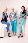 Kép 7/7 -  Kék absztrakt mintás cashmere pulóver