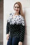 Kép 1/4 - Arany virág mintás cashmere kardigán
