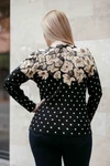 Kép 6/6 - Arany virág mintás cashmere kardigán