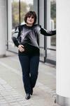Kép 3/7 - Fehér fekete virág mintás cashmere pulóver