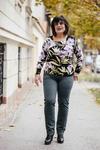 Kép 7/9 - Lila nagy mintás cashmere pulóver