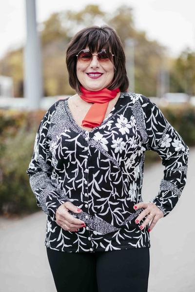 Fekete fehér cashmere kardigán