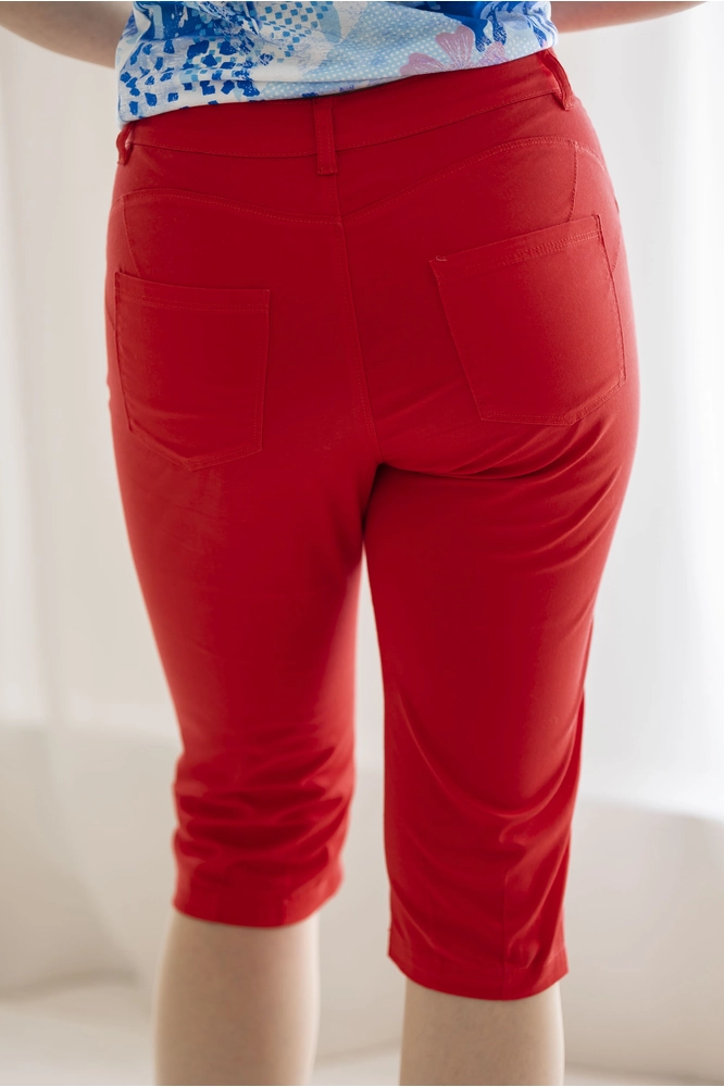 Lafei Nier piros színű vékony farmer rövid nadrág
