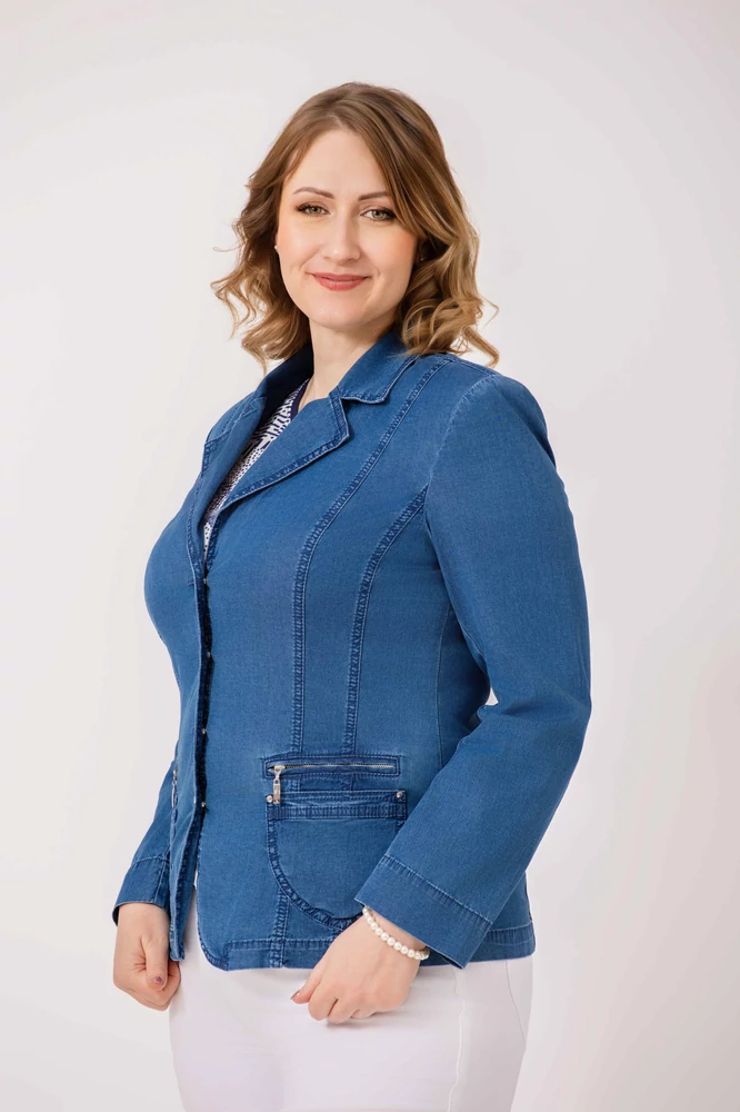 nyári farmerkék blézer