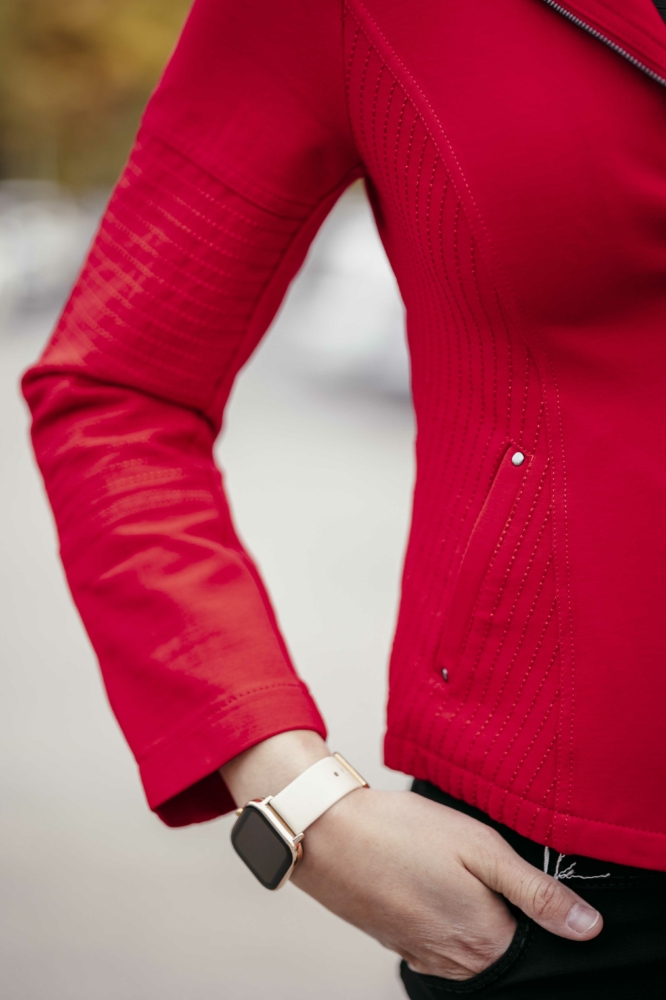 Lafei Nier - Rayon két zippes piros női blézer