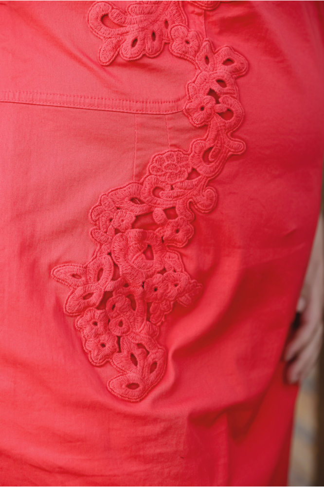 Lafei Nier korall színű farmer ruha
