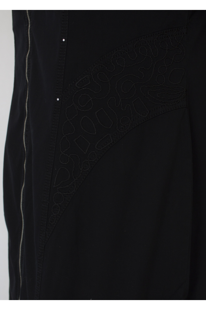 Lafei Nier nagyméretű hímzett fekete ruha
