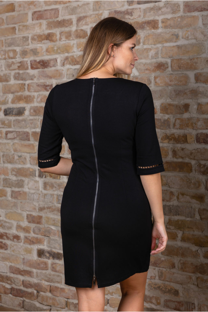 Lafei Nier - Rayon csipkés fekete ruha