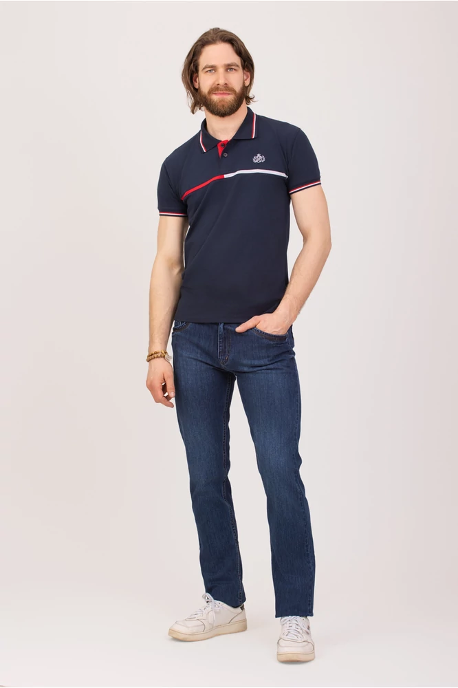 Thomas Jeans bőr betétes középkék férfi farmer nadrág