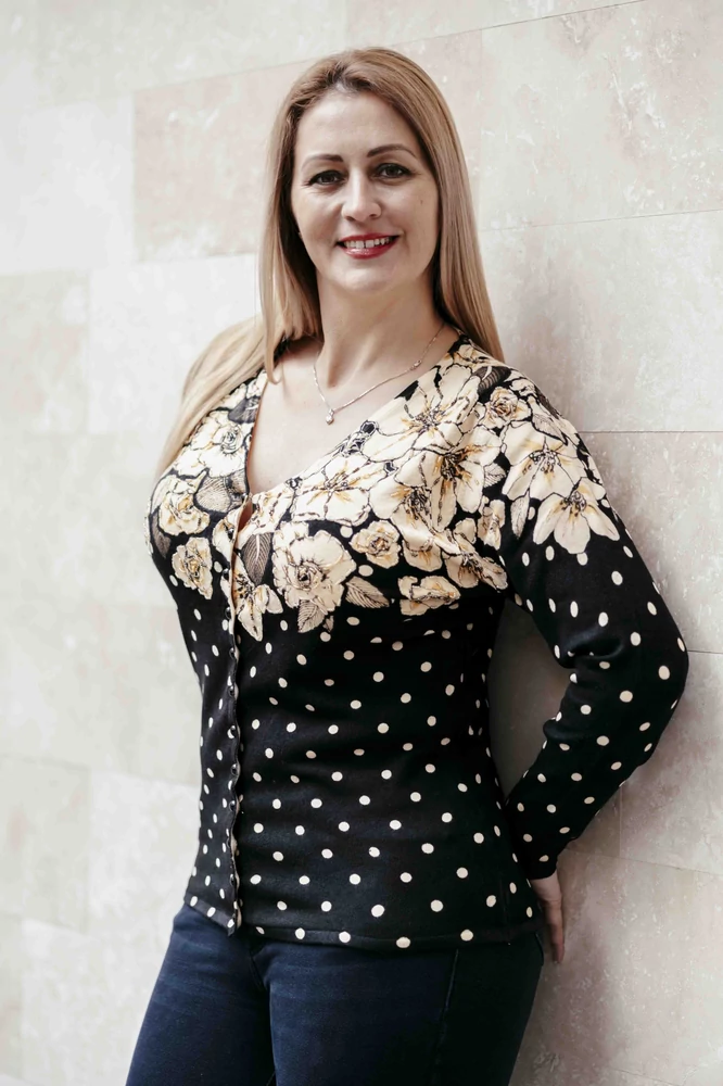 Arany virág mintás cashmere kardigán