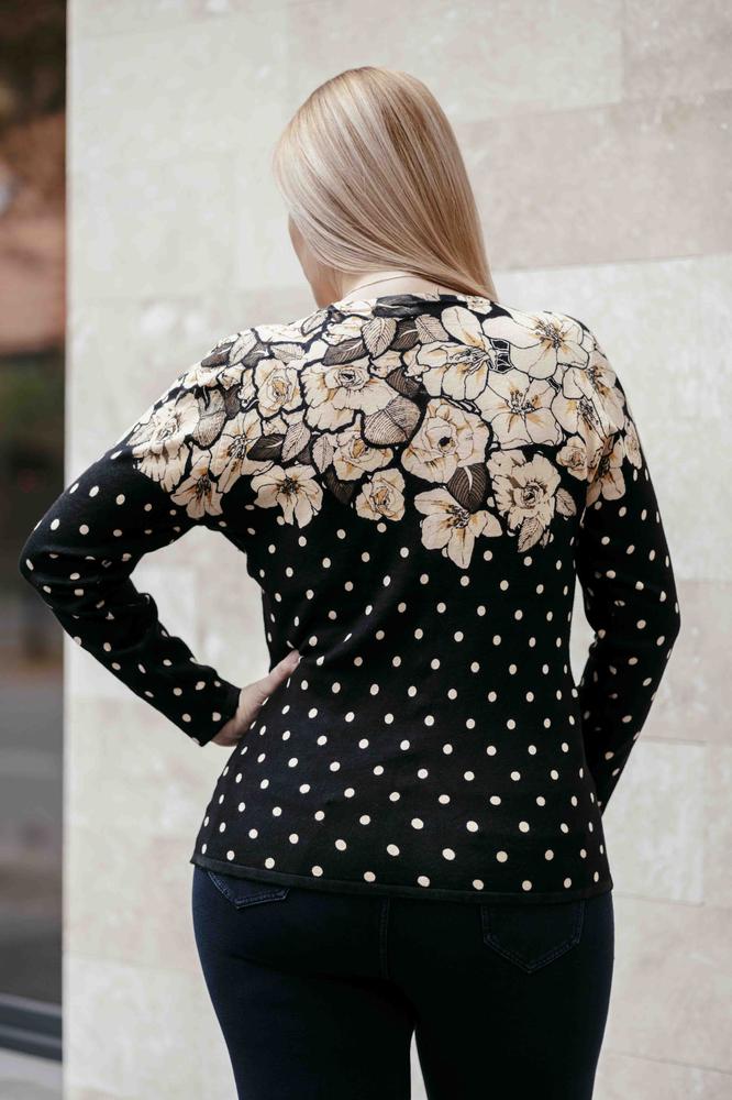 Arany virág mintás cashmere kardigán