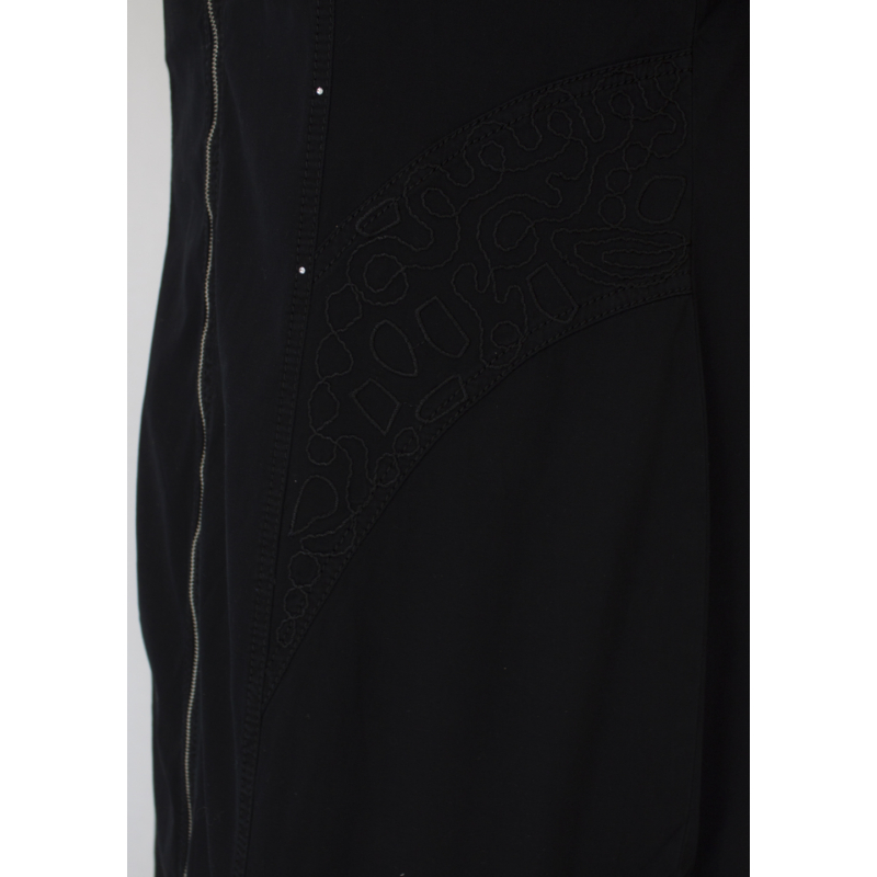 Lafei Nier nagyméretű hímzett fekete ruha